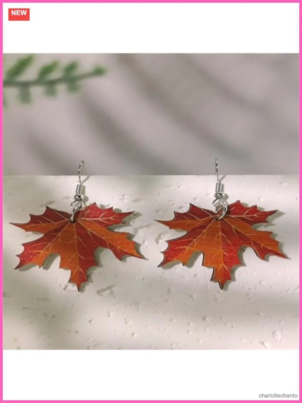Handmade Wooden Thanksgiving Dangle Earrings French Wire